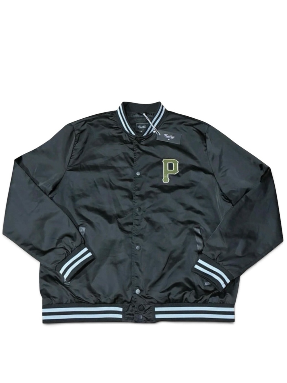 Primitive Skateboarding 'Dirty P' Satin Varsity Jacket - Black - Size XL - NWT